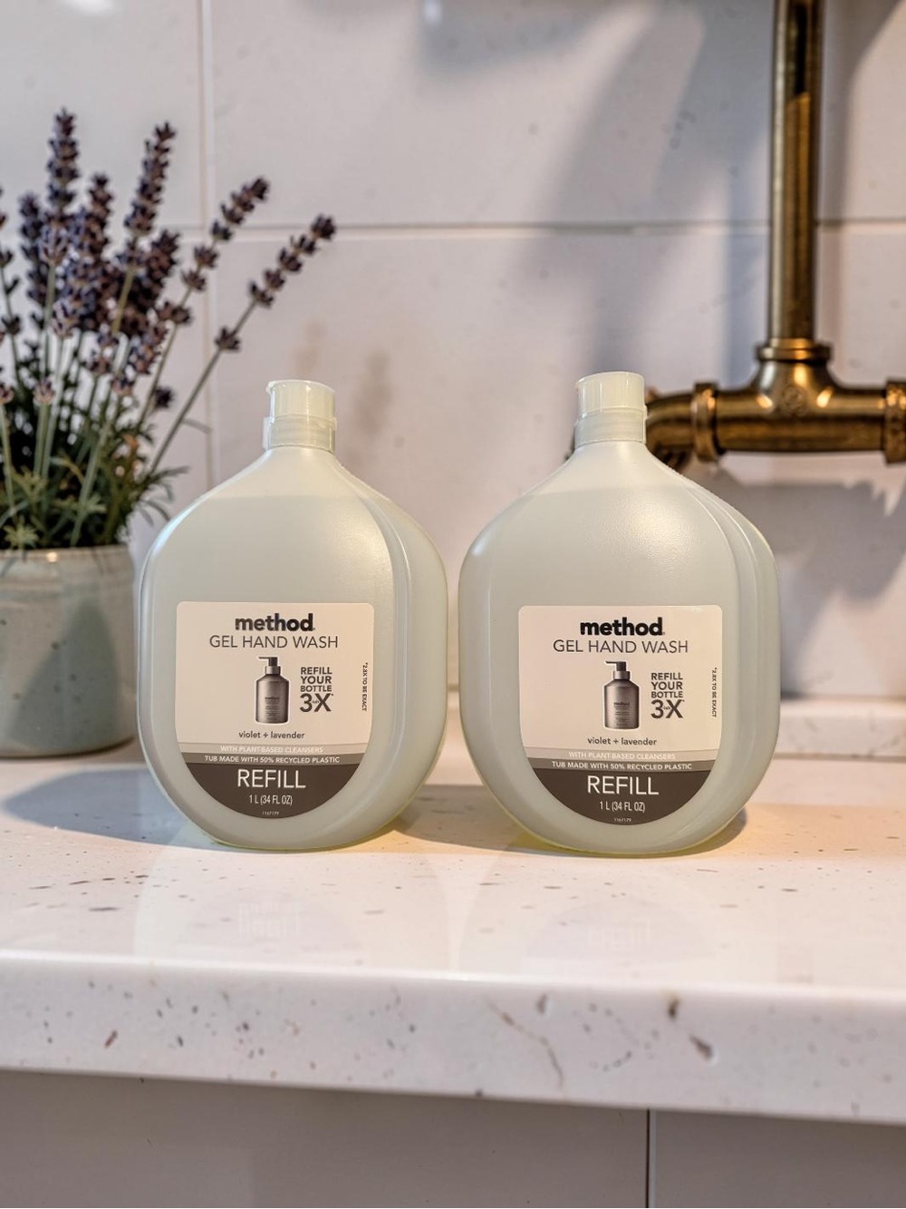 Method Gel Hand Wash Refills NWT Qty 2 Violet + Lavender (2 Pack) 34 Fl Oz Each